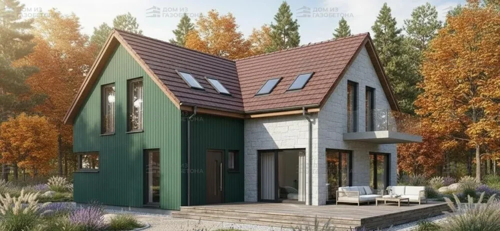 Проект Двухэтажный дом 13 на 13, 181 м2