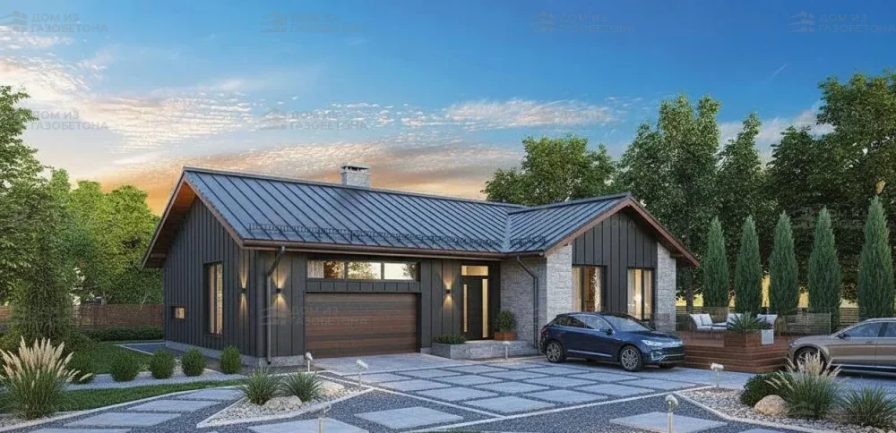 Проект Одноэтажный дом 11 на 17, 125 м2